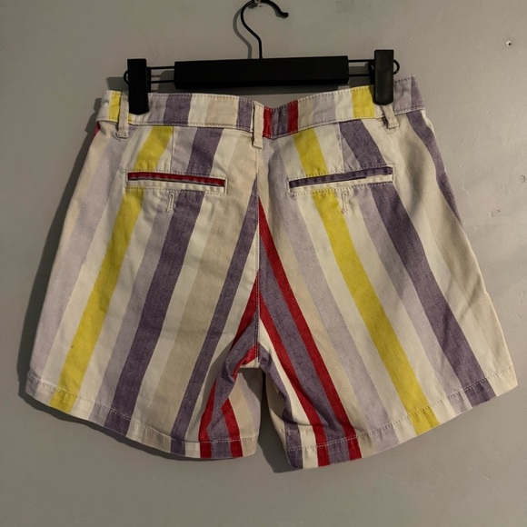 Anthropologie Rainbow Stripe Relaxed Chino Shorts - Picture 5 of 7